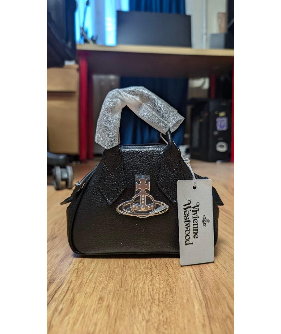 VIVIENNE WESTWOOD Черная сумка через плечо из искусственной кожи, фото 8