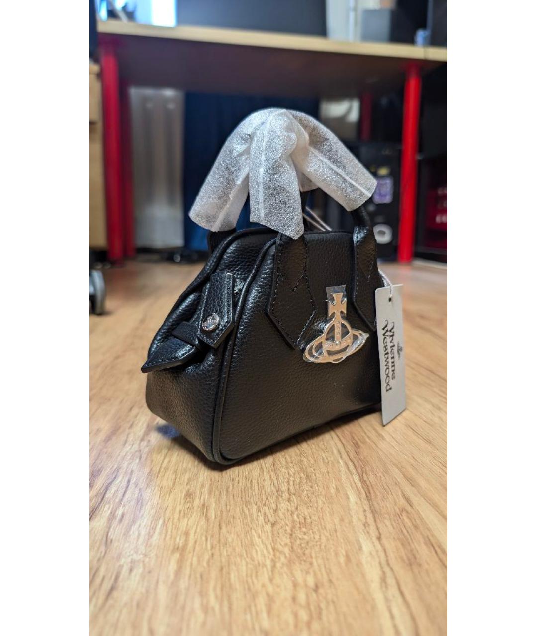 VIVIENNE WESTWOOD Черная сумка через плечо из искусственной кожи, фото 2