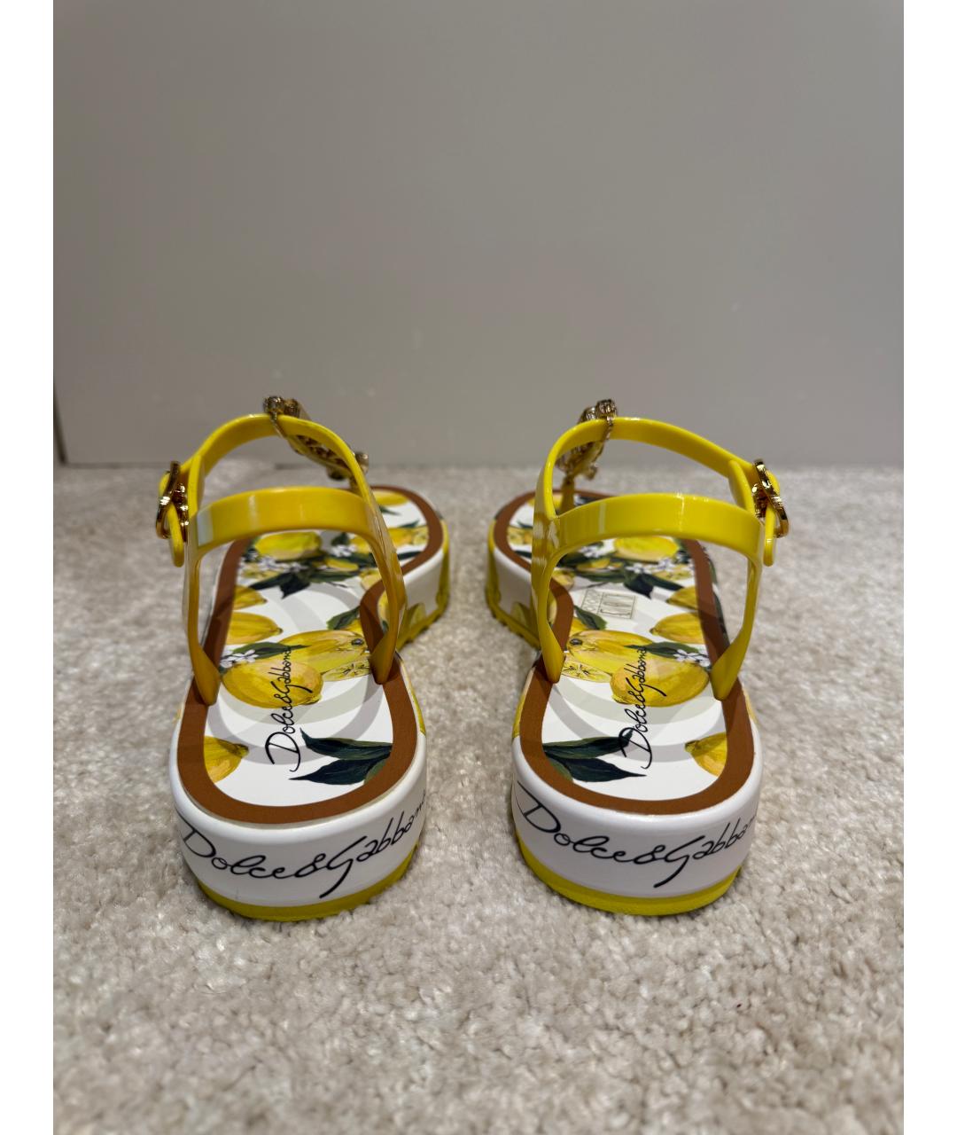 DOLCE&GABBANA Желтые босоножки, фото 4