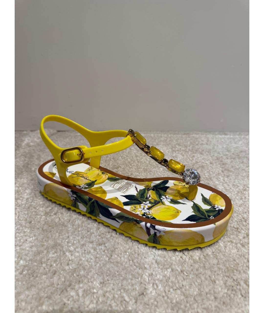 DOLCE&GABBANA Желтые босоножки, фото 6