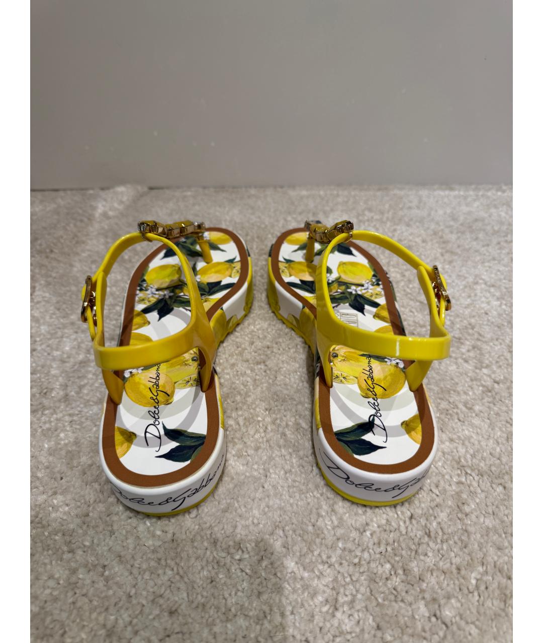 DOLCE&GABBANA Желтые босоножки, фото 3
