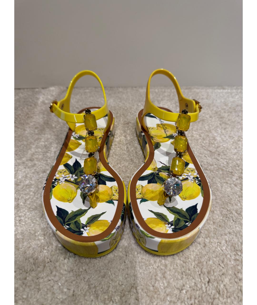 DOLCE&GABBANA Желтые босоножки, фото 2
