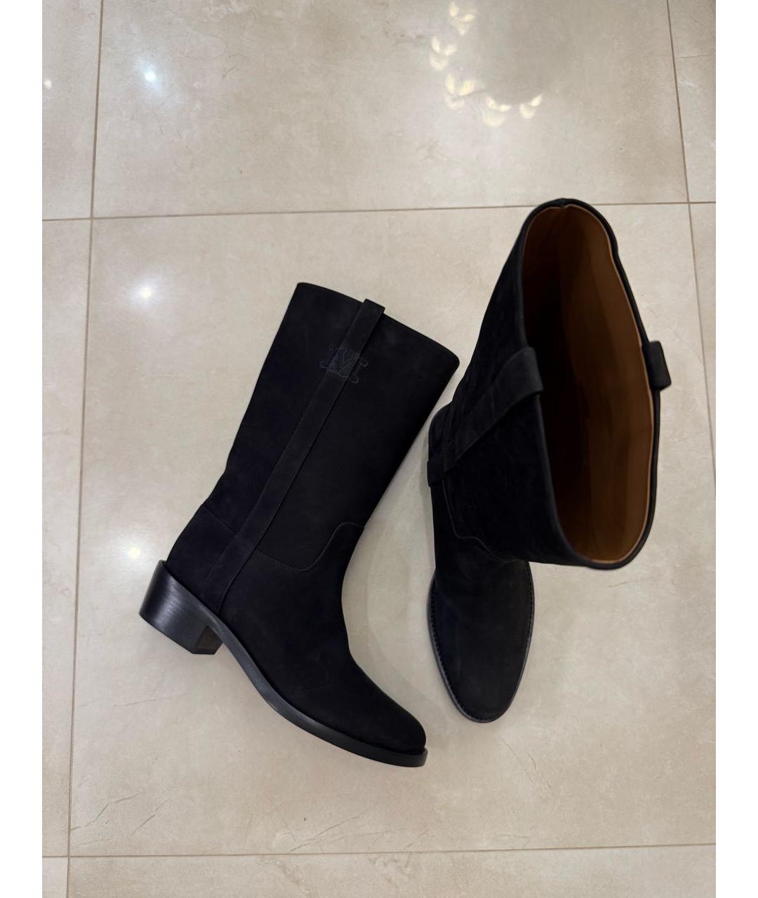 MAX MARA Черные замшевые сапоги, фото 3
