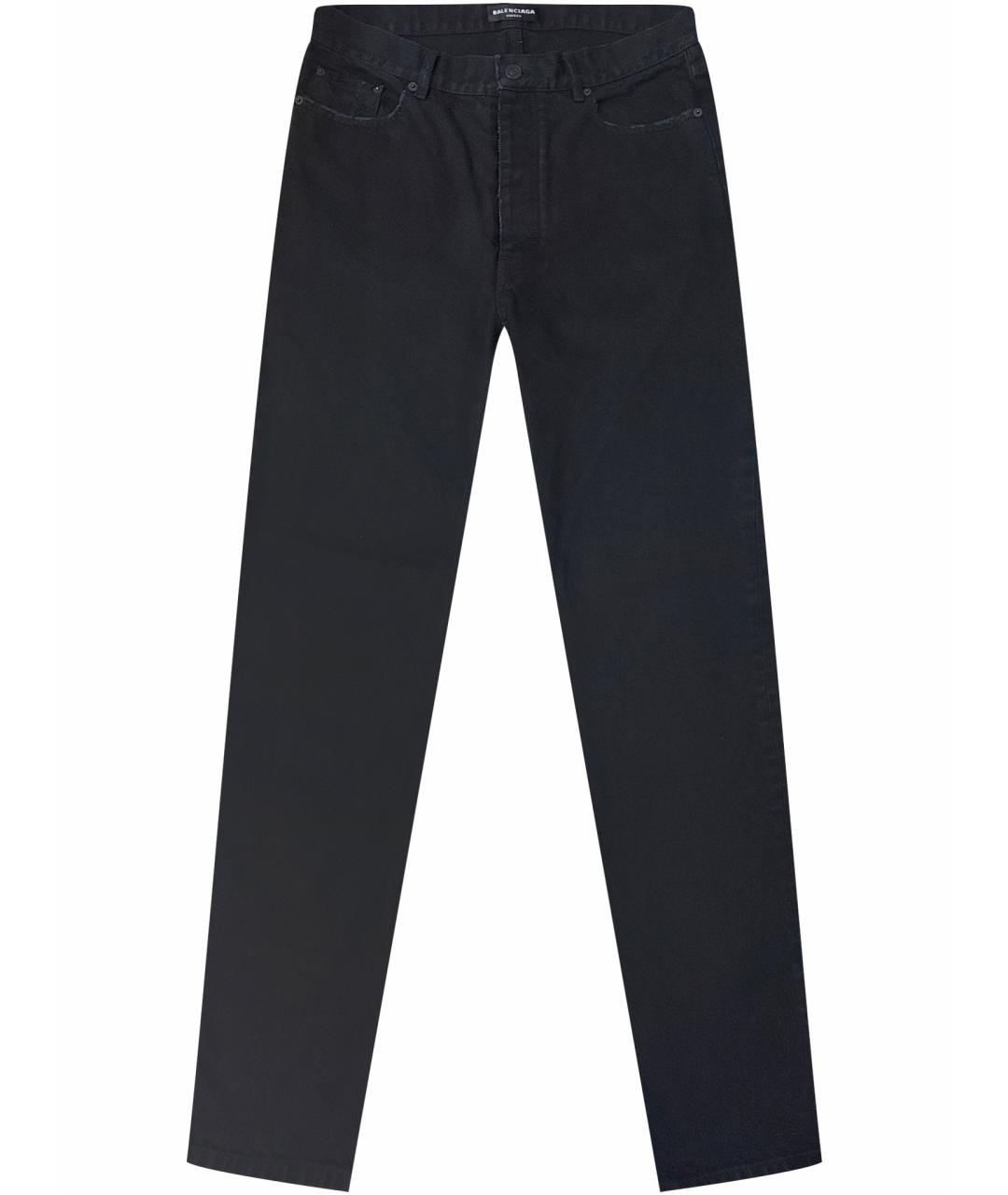 BALENCIAGA Черные хлопковые прямые джинсы, фото 1