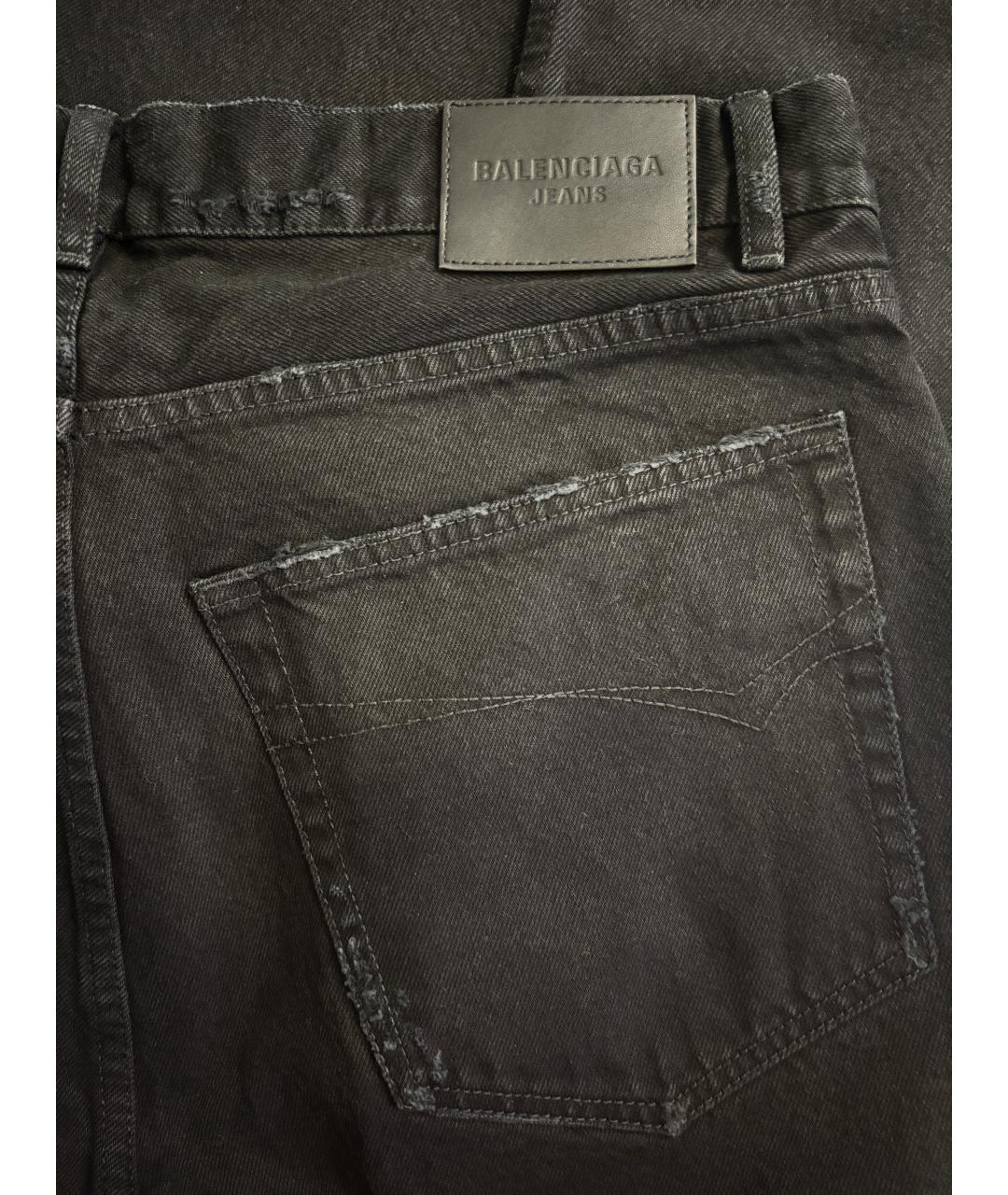 BALENCIAGA Черные хлопковые прямые джинсы, фото 5
