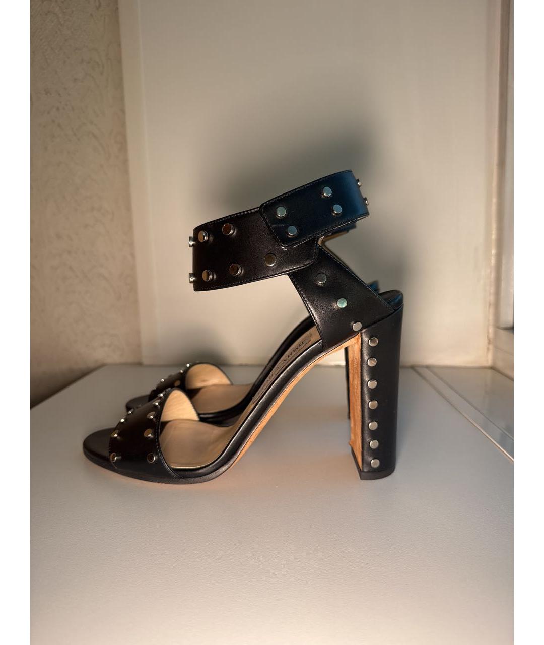 JIMMY CHOO Черные кожаные босоножки, фото 8