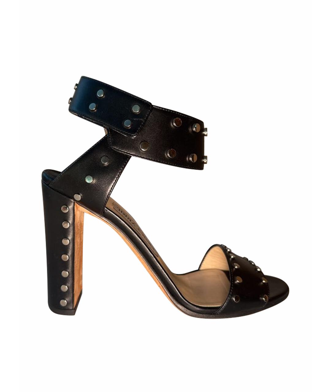 JIMMY CHOO Черные кожаные босоножки, фото 1