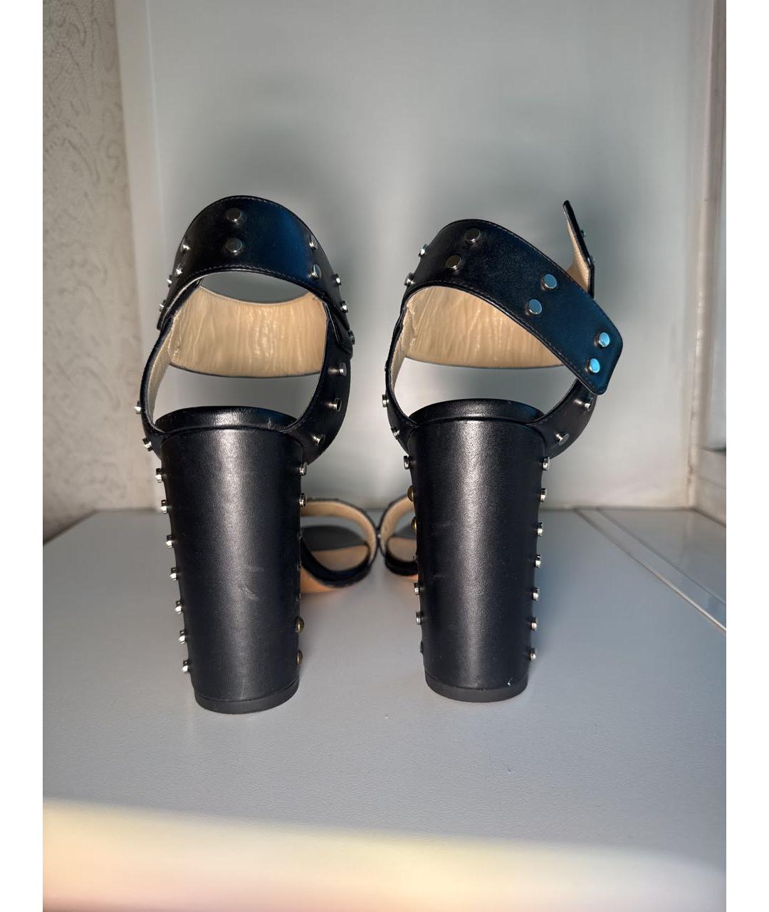 JIMMY CHOO Черные кожаные босоножки, фото 7