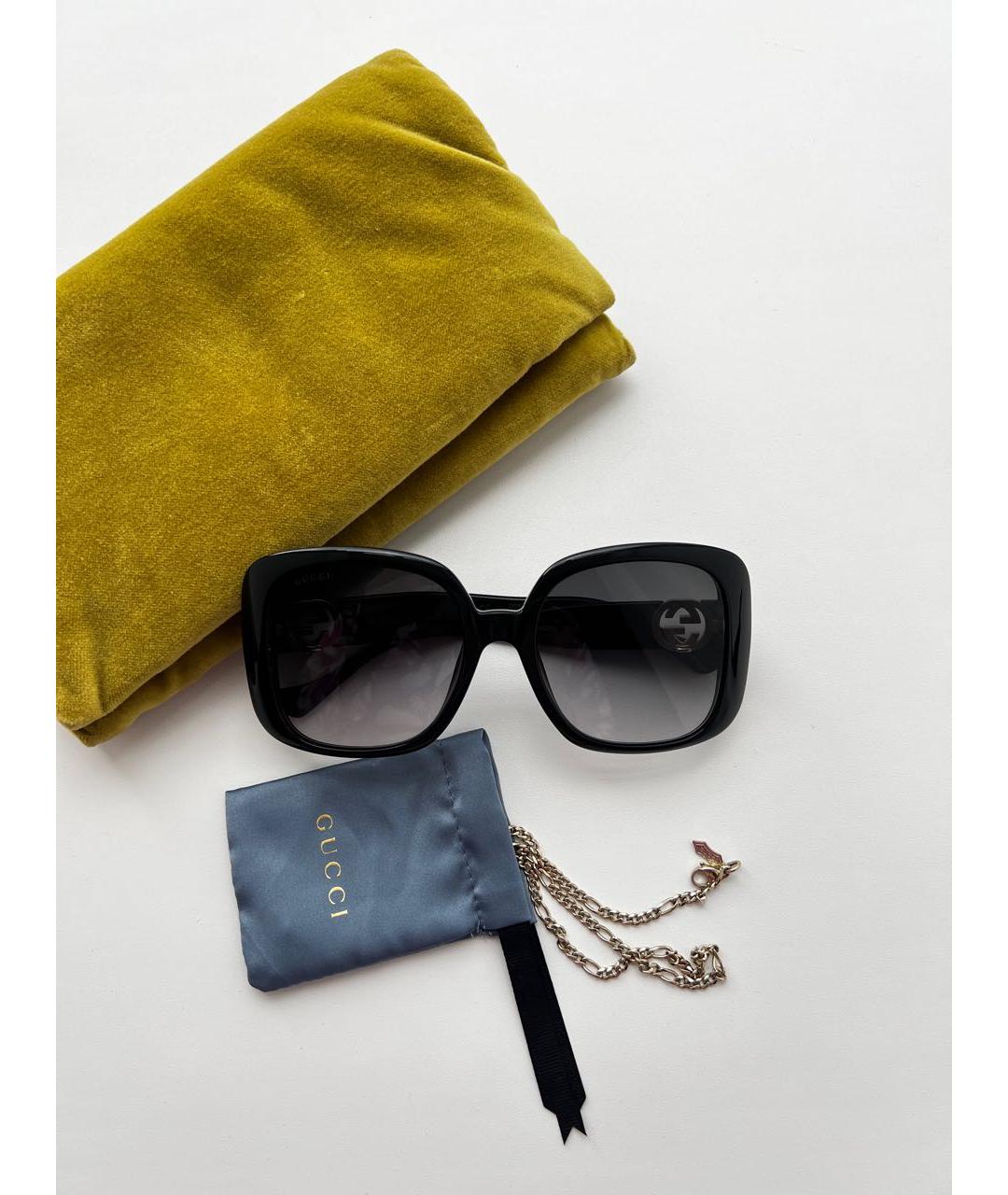 GUCCI Черные пластиковые солнцезащитные очки, фото 7