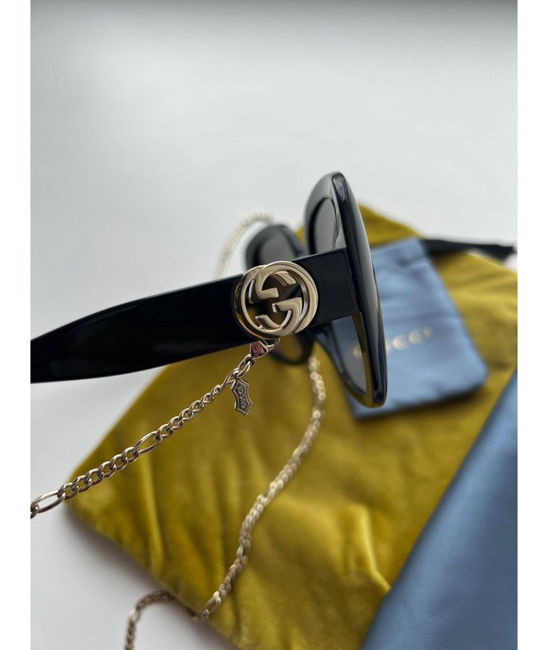GUCCI Черные пластиковые солнцезащитные очки, фото 2