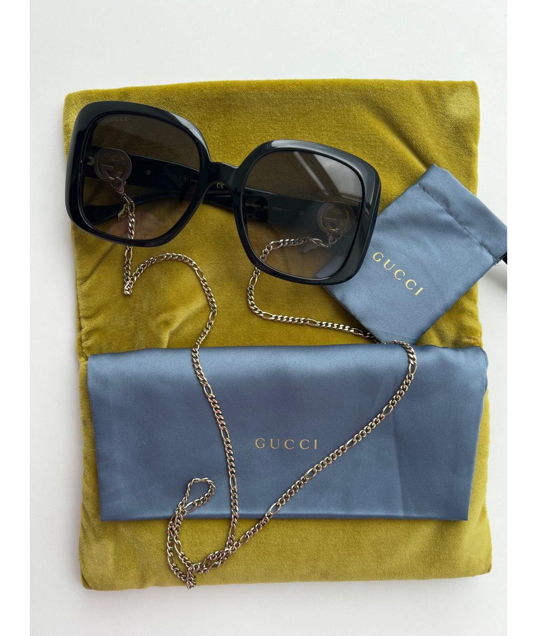 GUCCI Черные пластиковые солнцезащитные очки, фото 5