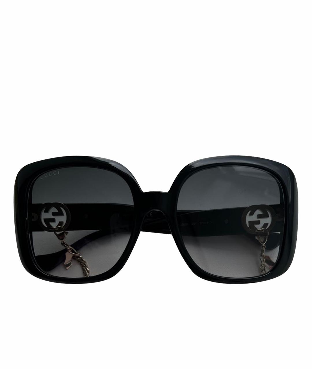GUCCI Черные пластиковые солнцезащитные очки, фото 1