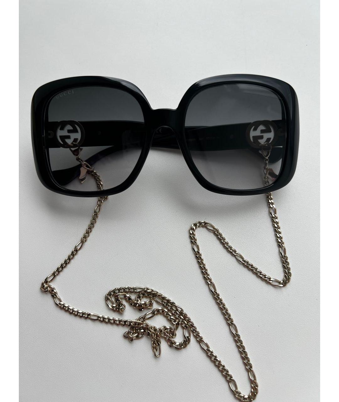 GUCCI Черные пластиковые солнцезащитные очки, фото 8
