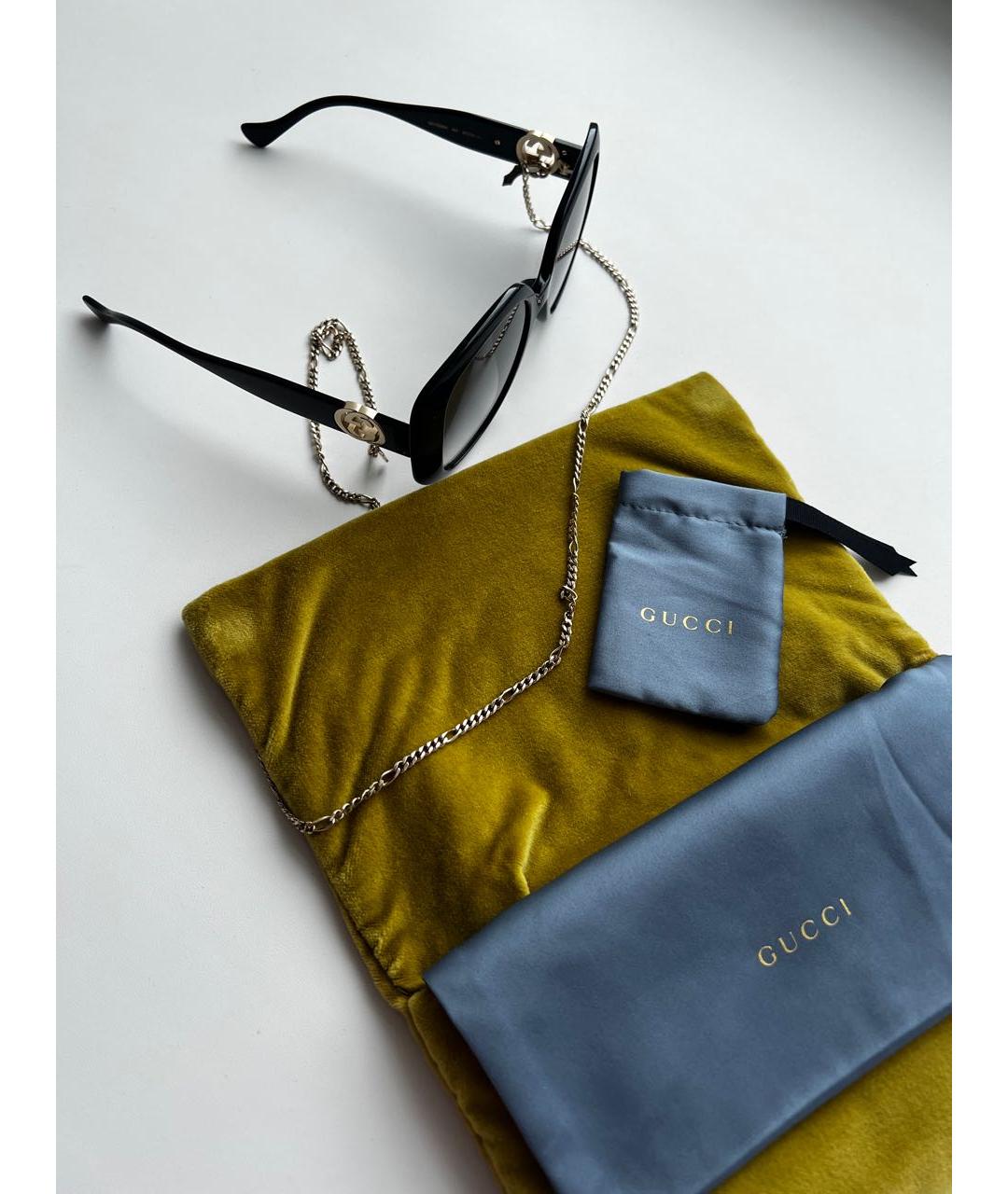 GUCCI Черные пластиковые солнцезащитные очки, фото 3