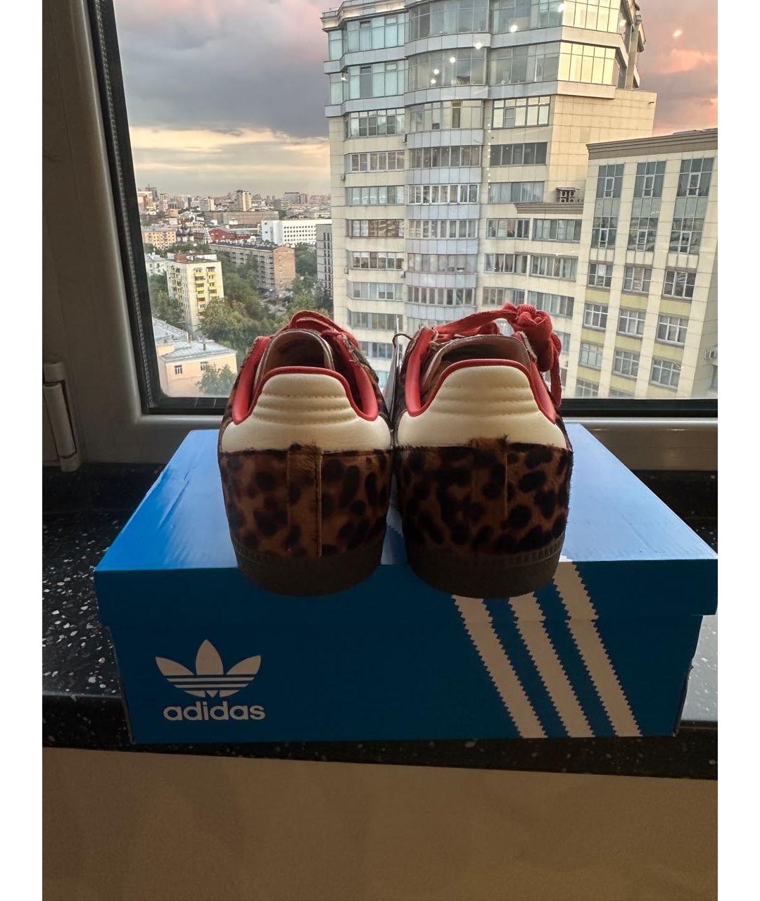 ADIDAS Коричневые кожаные кеды, фото 4