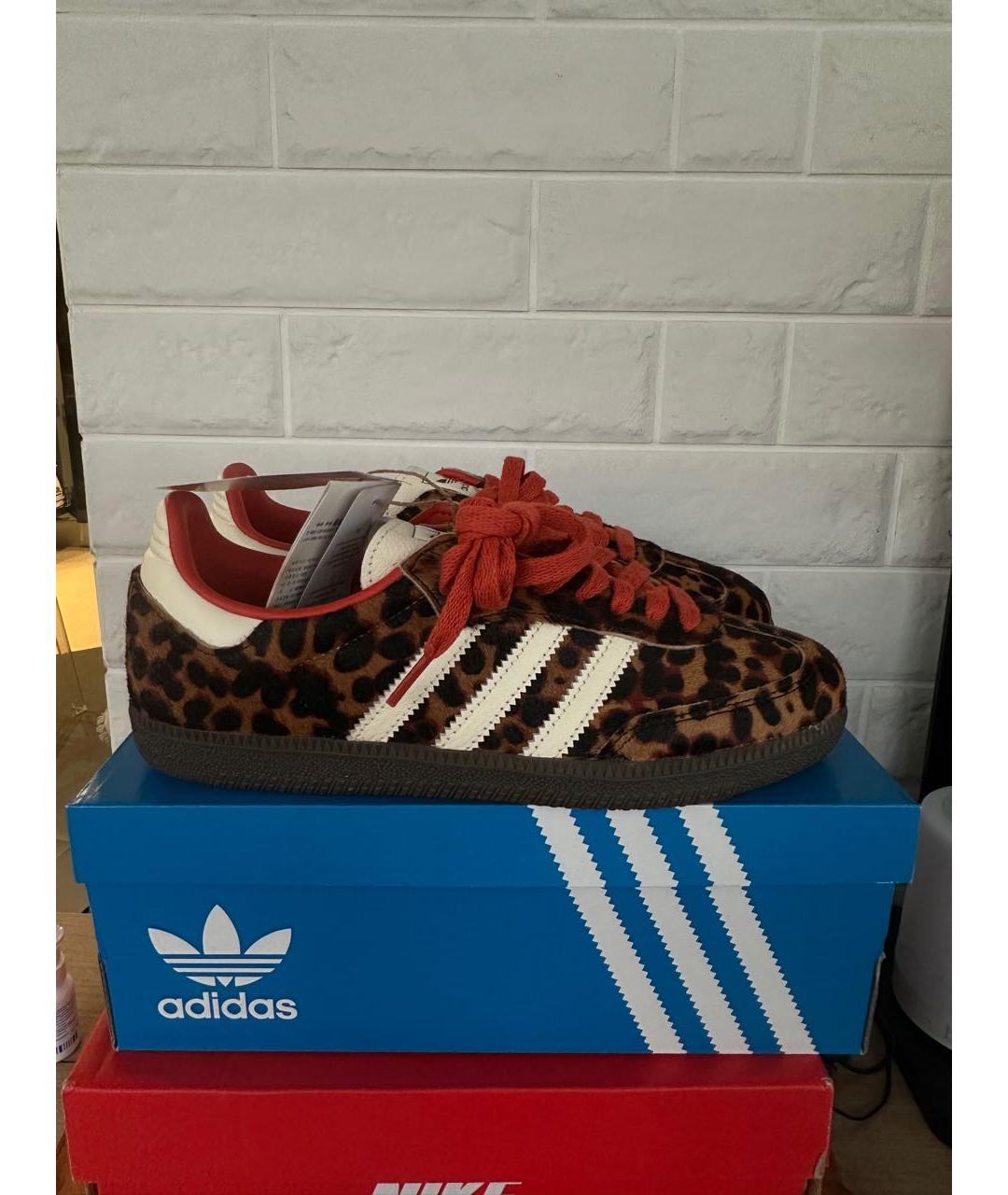 ADIDAS Коричневые кожаные кеды, фото 5