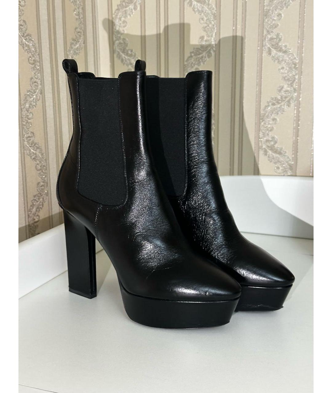 SAINT LAURENT Черные кожаные ботильоны, фото 6