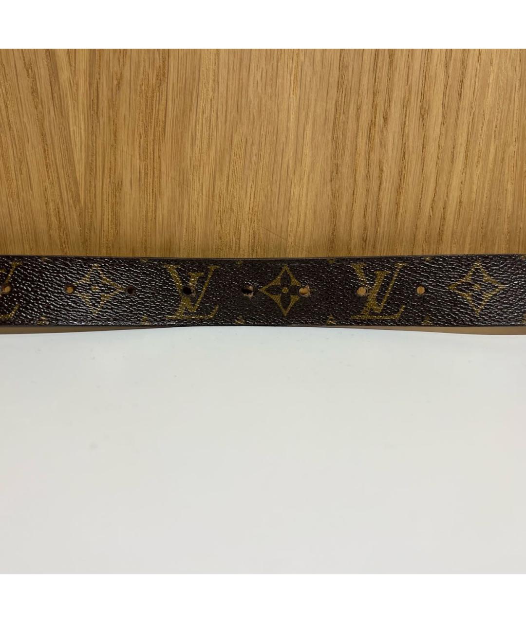 LOUIS VUITTON Коричневый кожаный ремень, фото 2