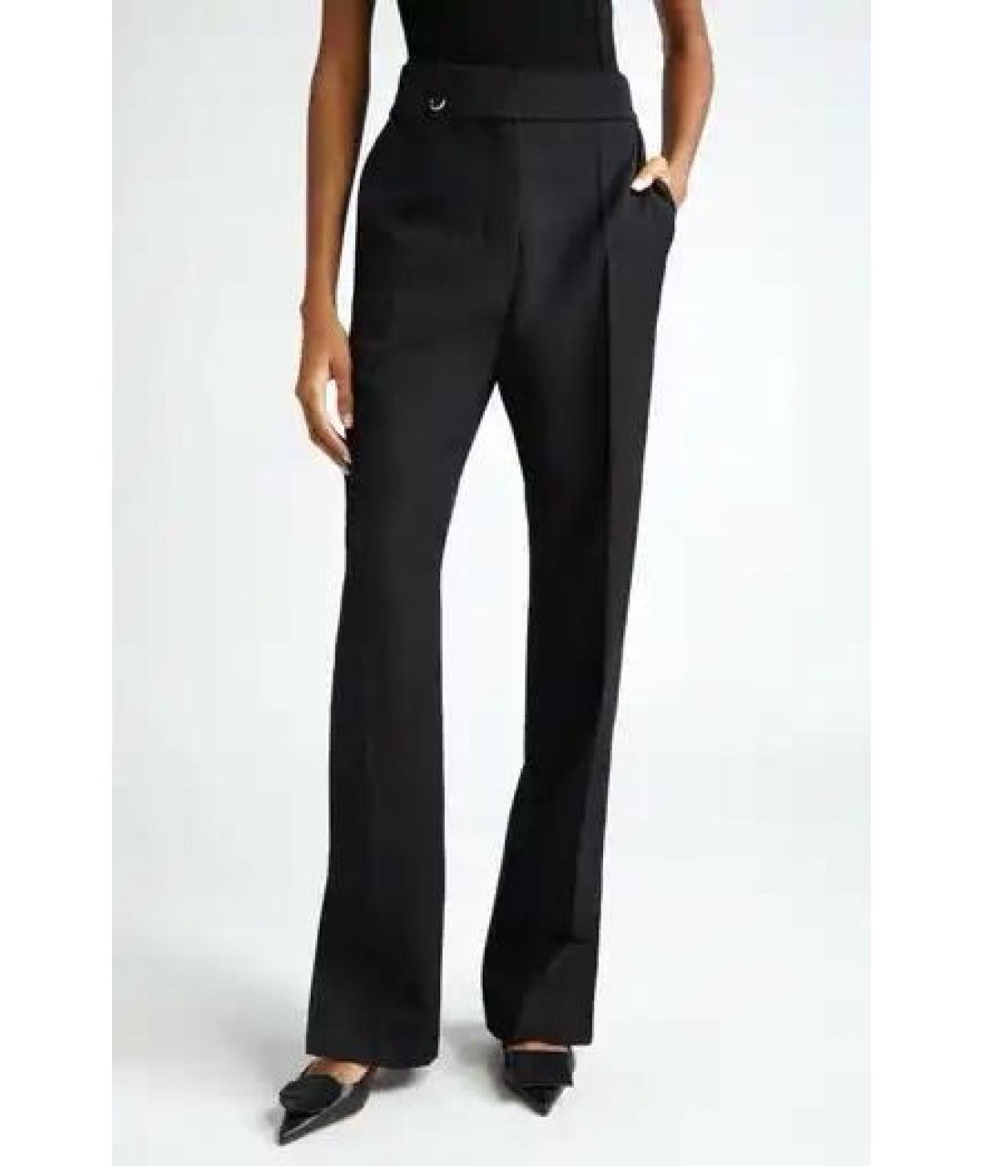 JACQUEMUS Черные шерстяные прямые брюки, фото 2