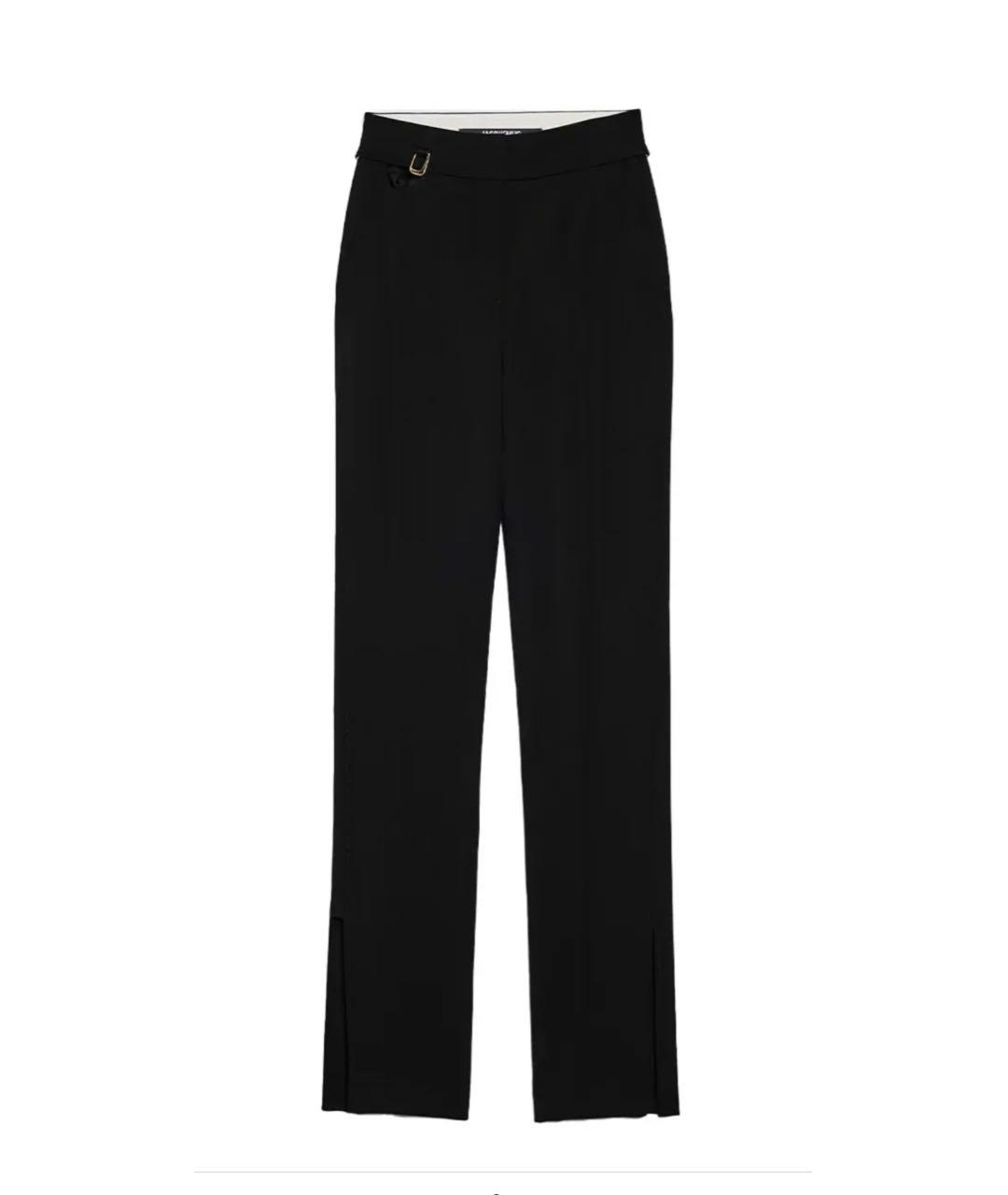 JACQUEMUS Черные шерстяные прямые брюки, фото 8