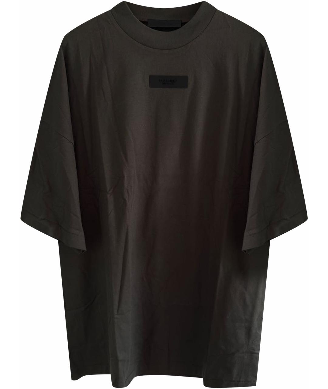 FEAR OF GOD ESSENTIALS Антрацитовая хлопковая футболка, фото 1