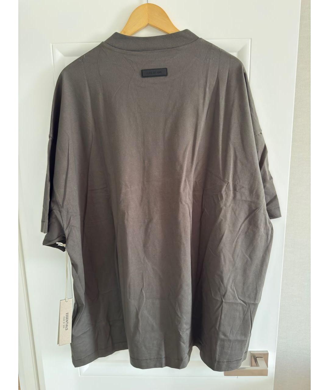 FEAR OF GOD ESSENTIALS Антрацитовая хлопковая футболка, фото 2
