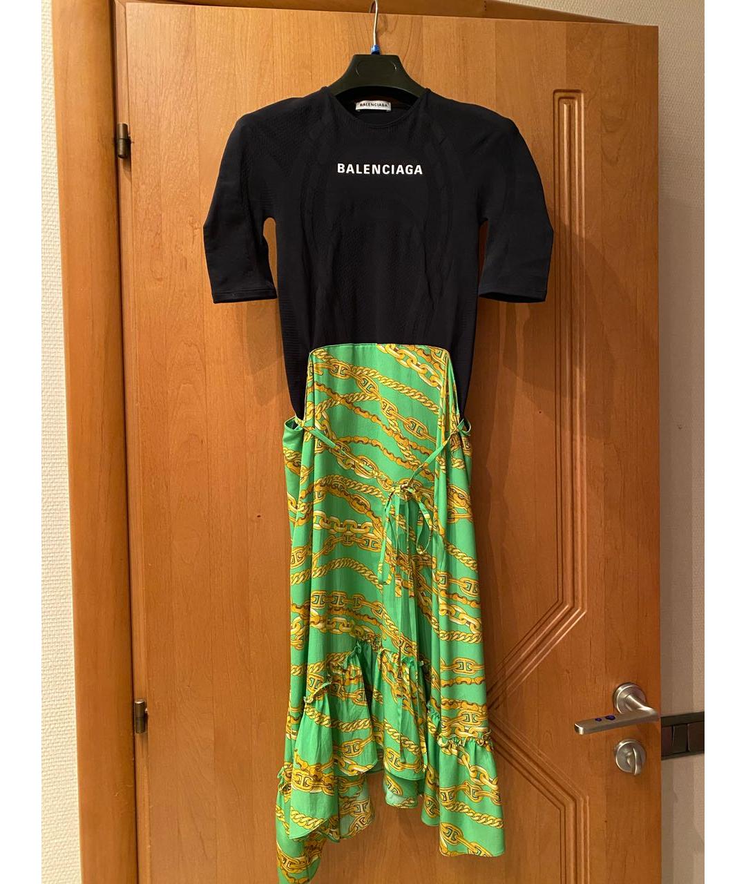 BALENCIAGA Черное шелковое повседневное платье, фото 5