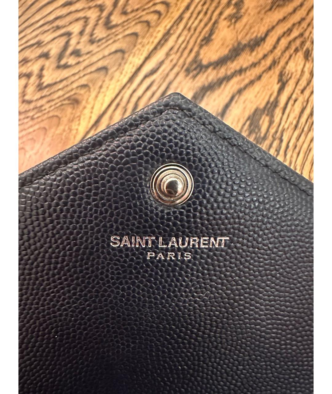 SAINT LAURENT Темно-синяя кожаная сумка через плечо, фото 5