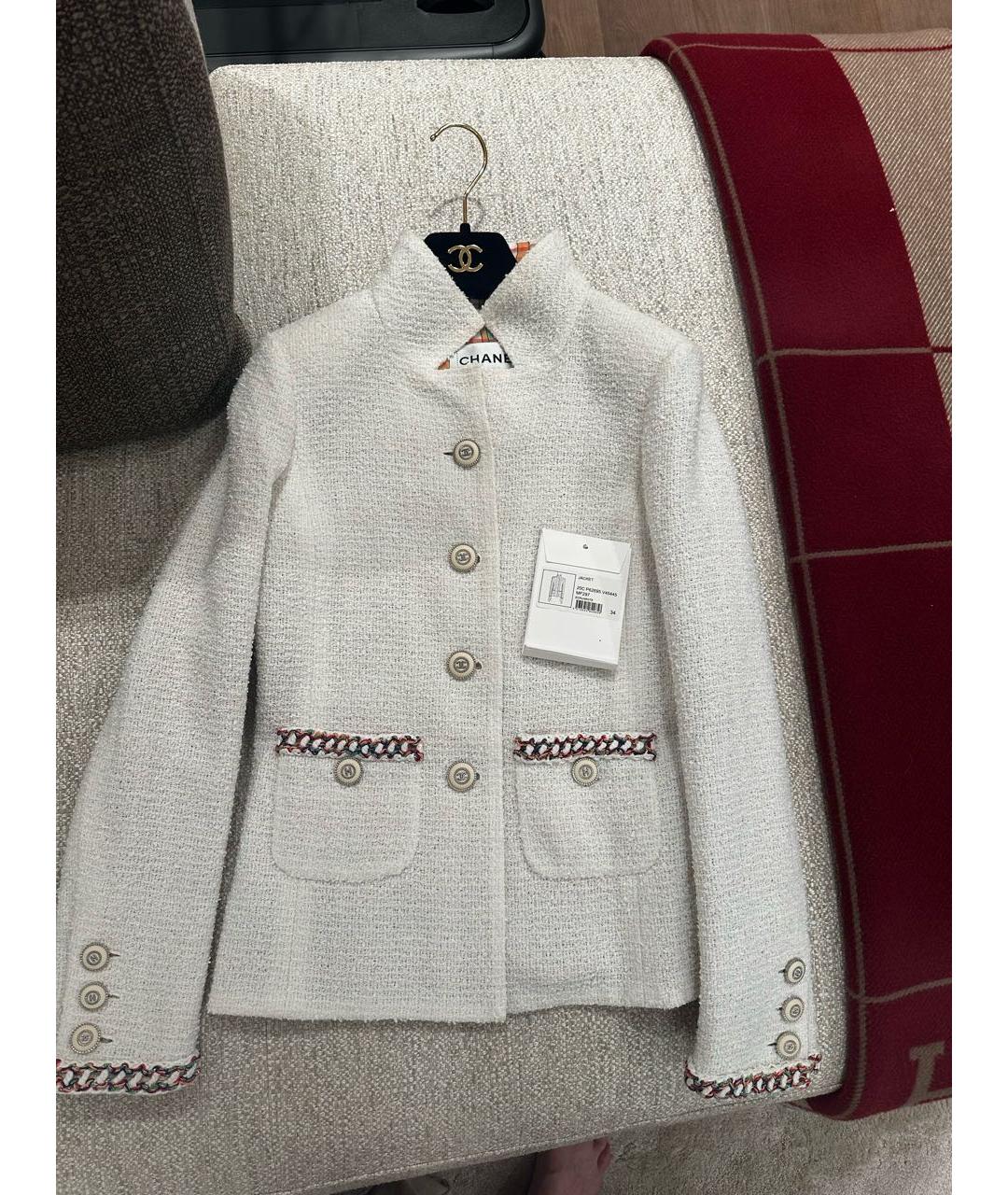 CHANEL Белый полиамидовый жакет/пиджак, фото 8