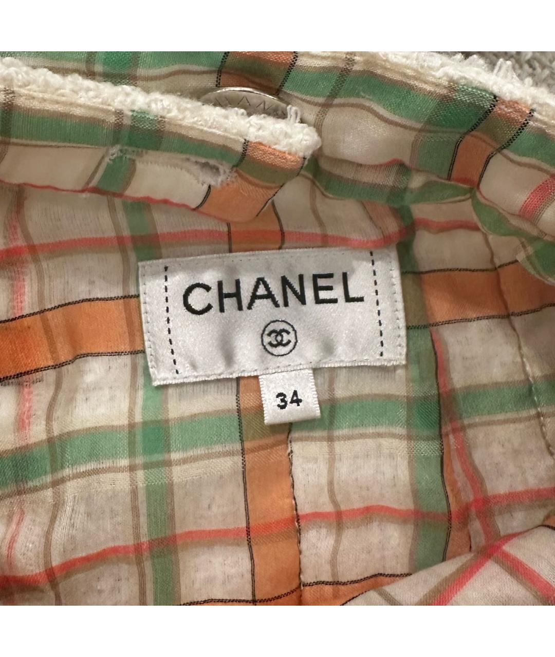 CHANEL Белая полиамидовая юбка мини, фото 4