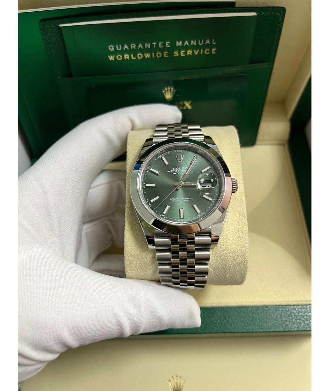 ROLEX Зеленые часы, фото 4