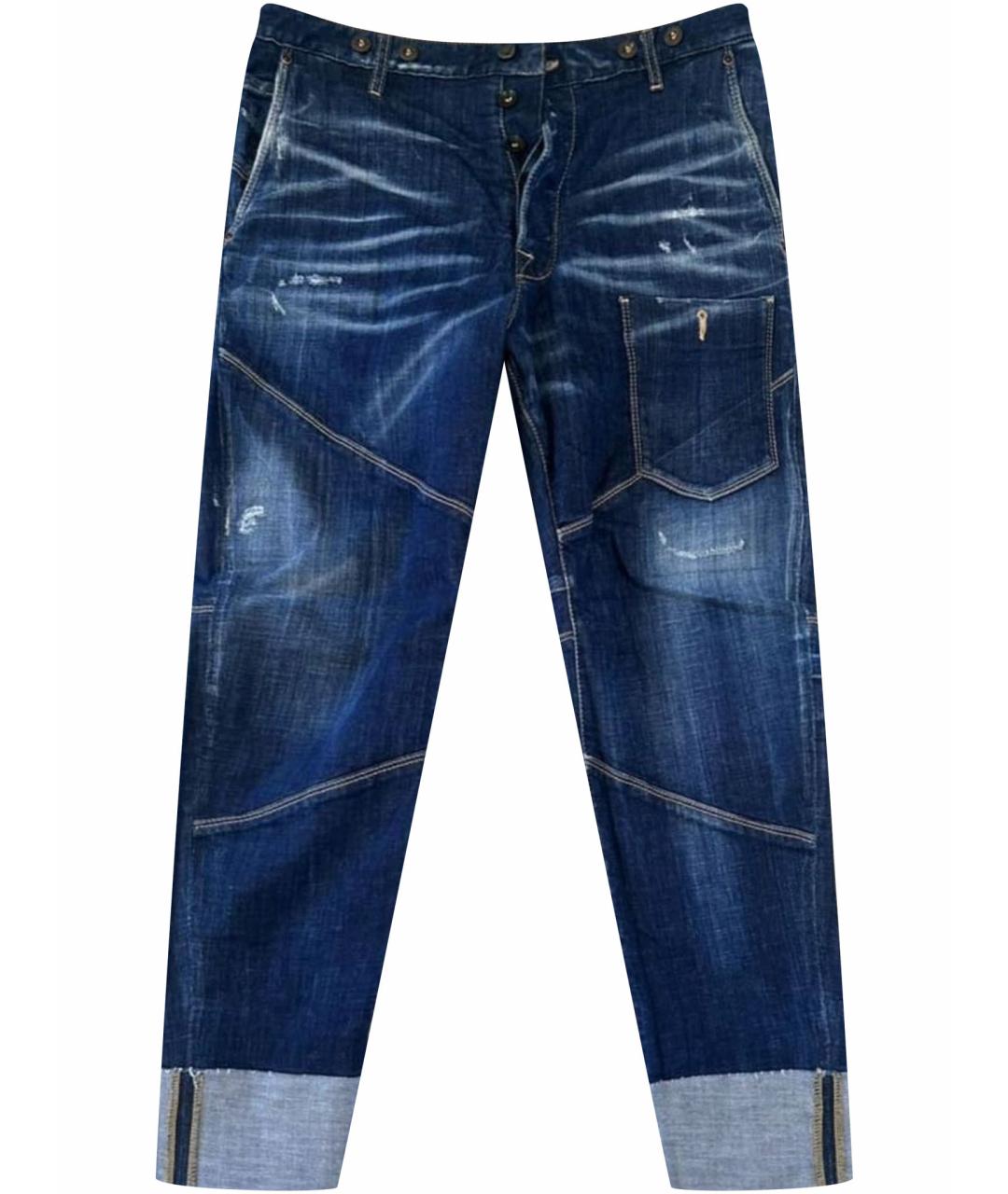DSQUARED2 Темно-синие хлопковые прямые джинсы, фото 1