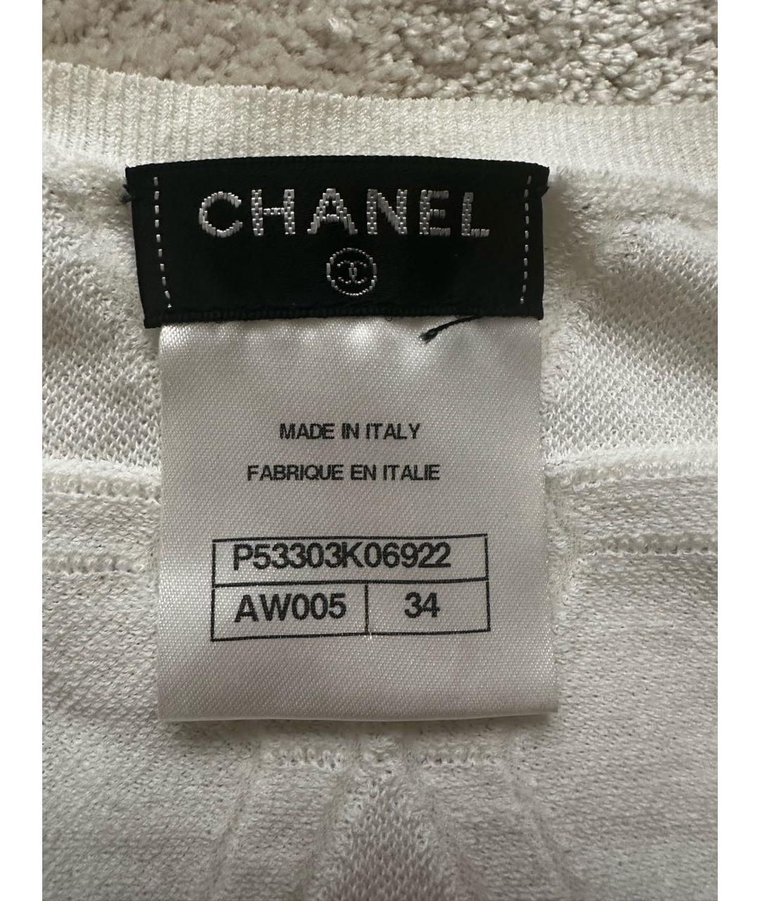 CHANEL Белая хлопковая майка, фото 4