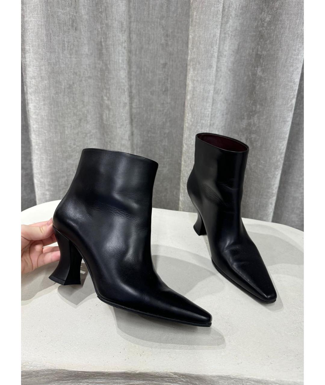 BOTTEGA VENETA Черные кожаные ботильоны, фото 3