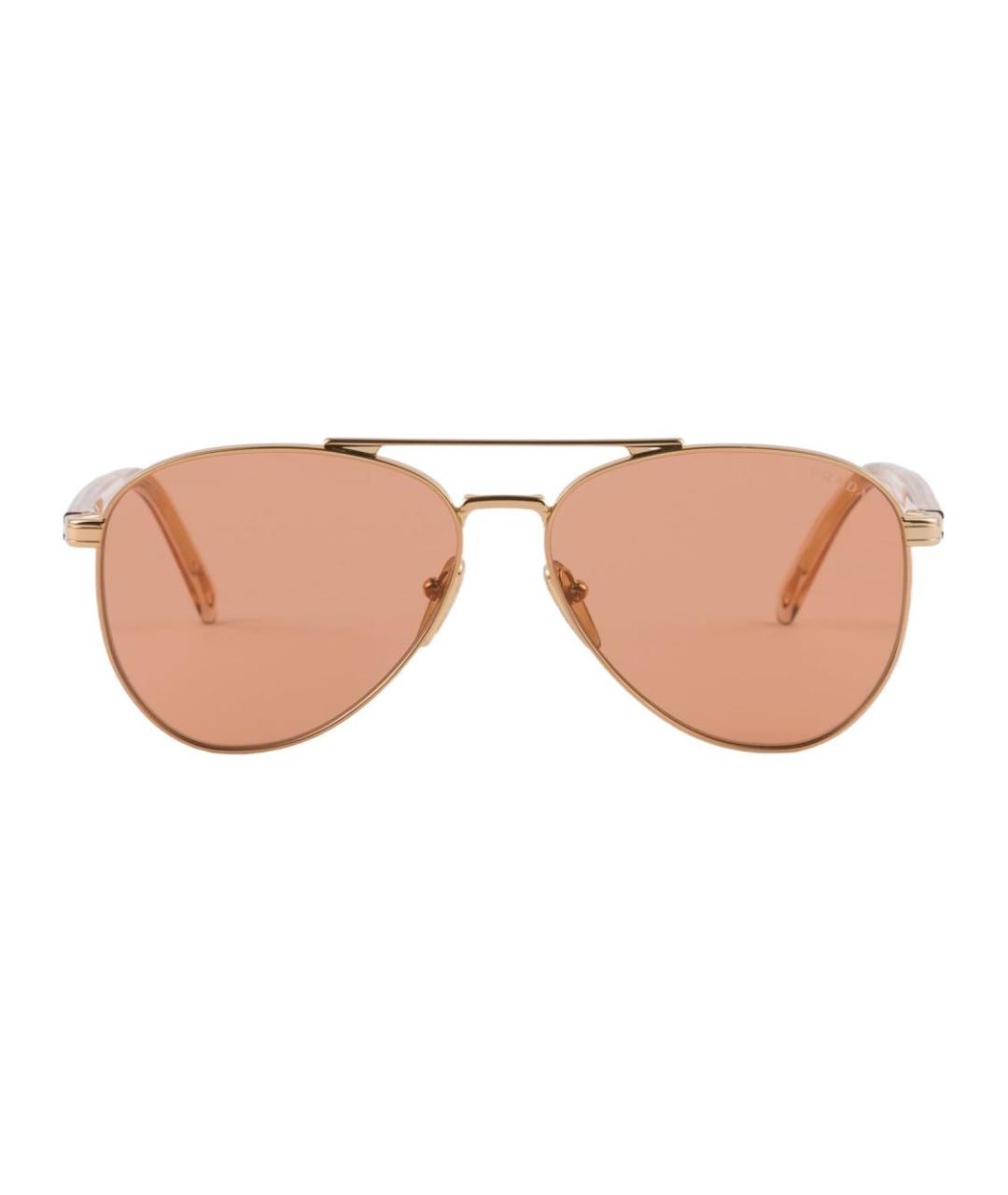 PRADA Золотые металлические солнцезащитные очки, фото 2