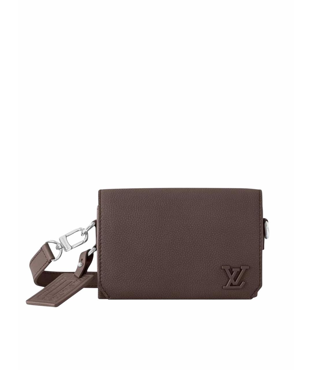 LOUIS VUITTON Коричневая кожаная сумка на плечо, фото 1