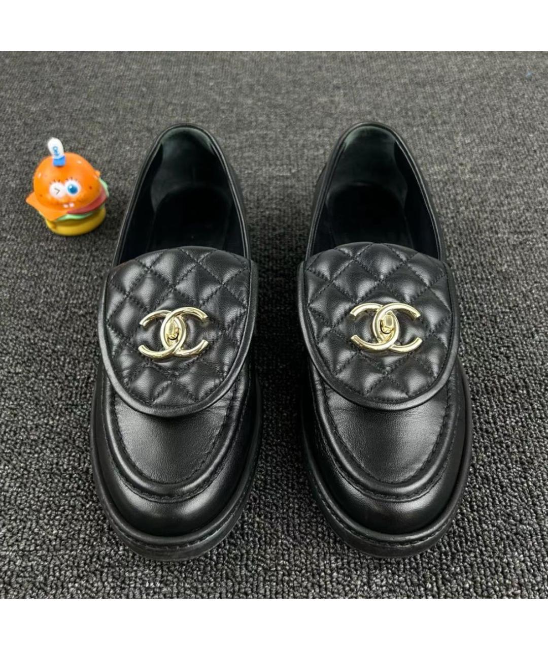 CHANEL Черные кожаные лоферы, фото 2