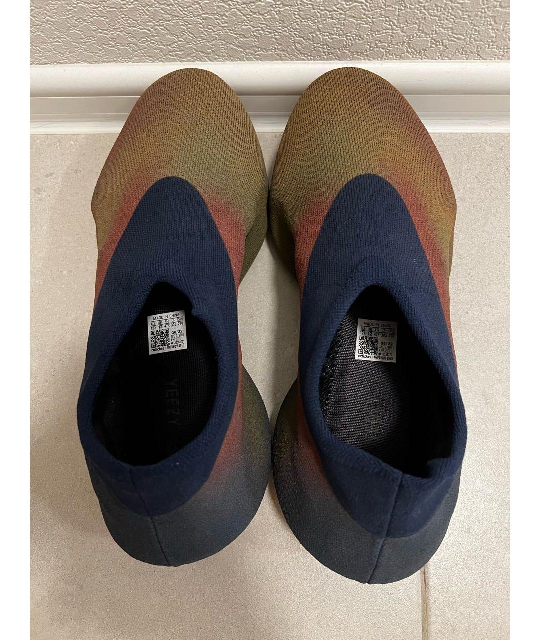 ADIDAS YEEZY Синие текстильные низкие кроссовки / кеды, фото 2