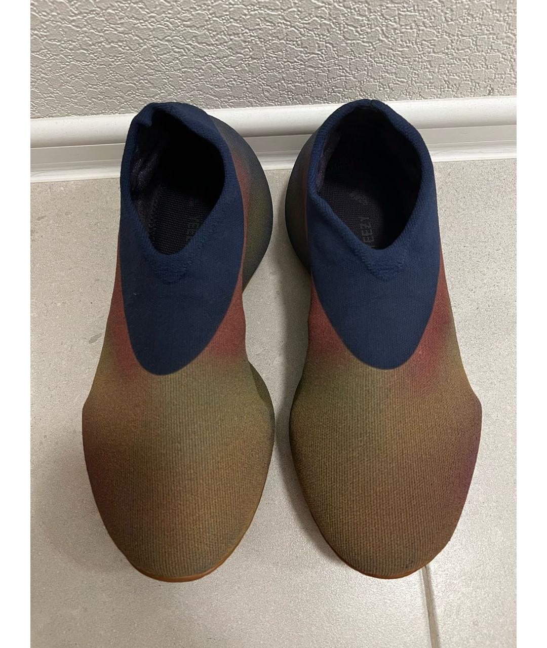 ADIDAS YEEZY Синие текстильные низкие кроссовки / кеды, фото 5