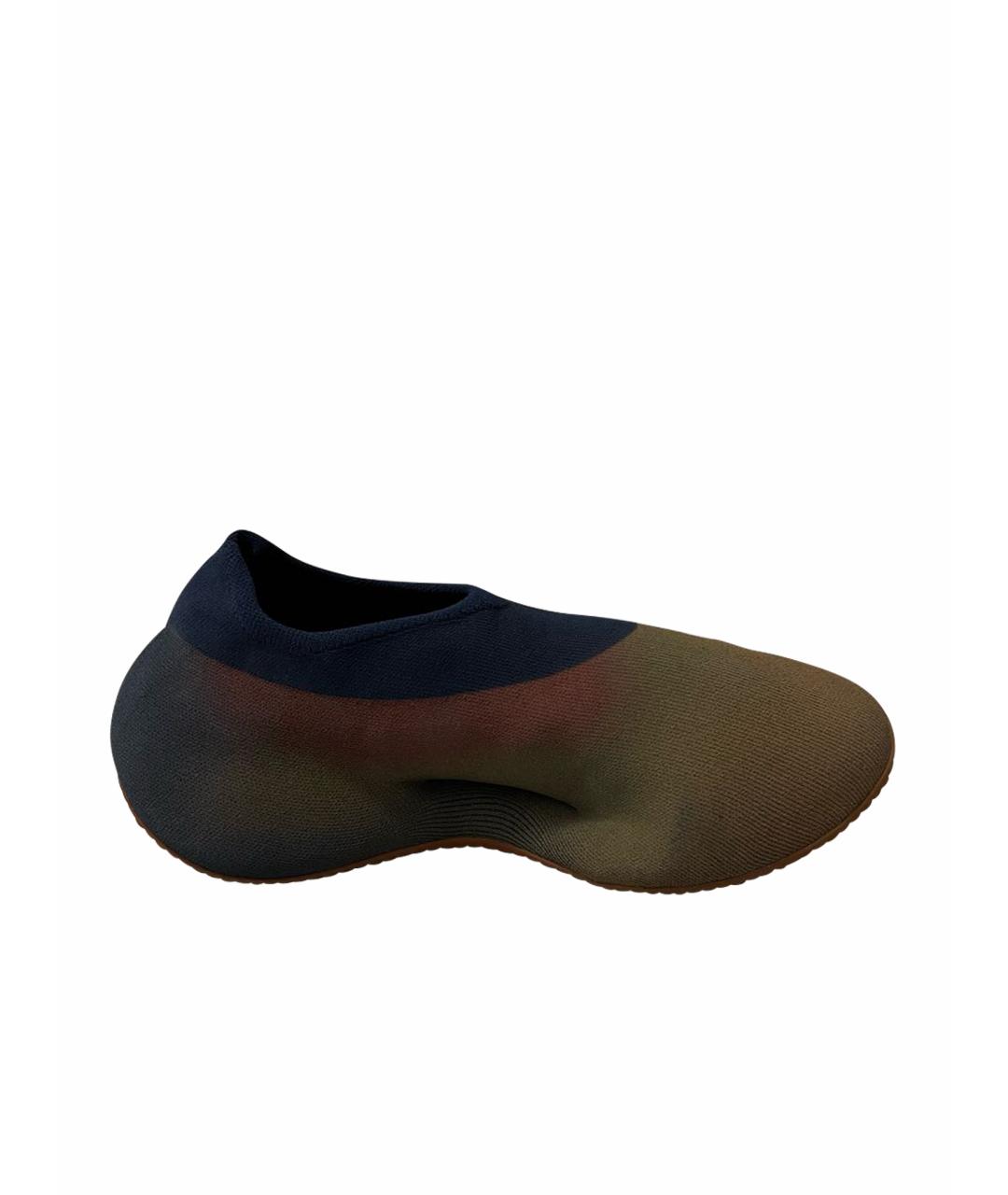 ADIDAS YEEZY Синие текстильные низкие кроссовки / кеды, фото 1