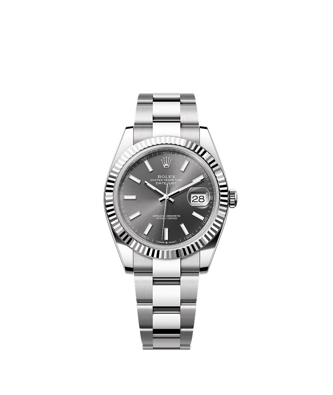 ROLEX Антрацитовые часы из белого золота, фото 1