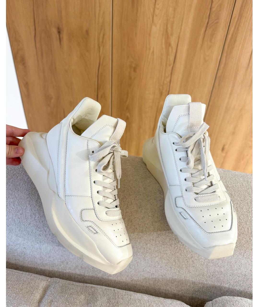 RICK OWENS Белые кожаные кроссовки, фото 2