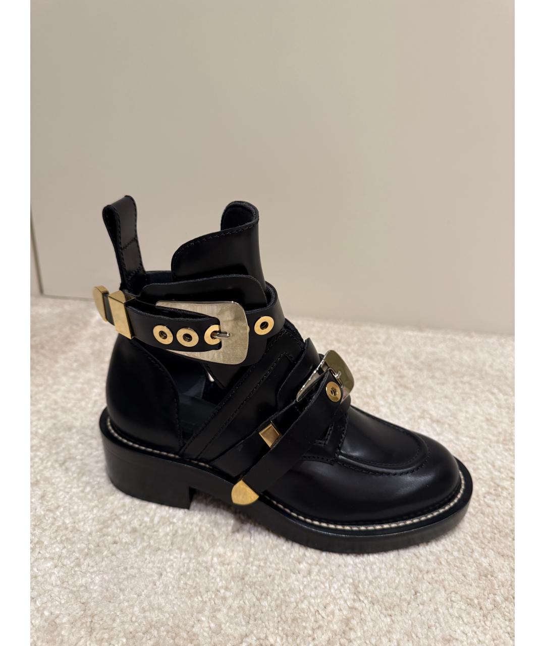 BALENCIAGA Черные кожаные ботинки, фото 6