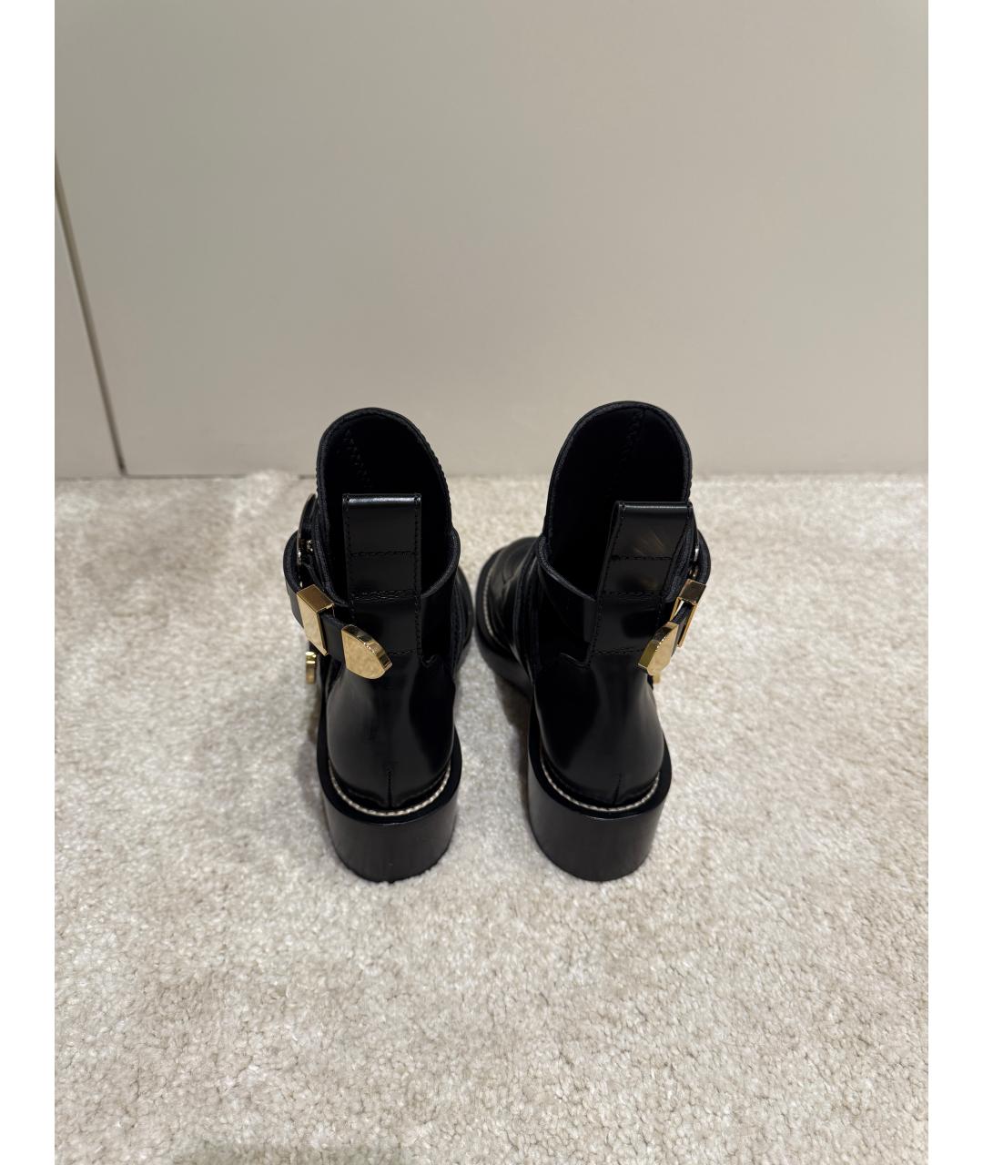 BALENCIAGA Черные кожаные ботинки, фото 4