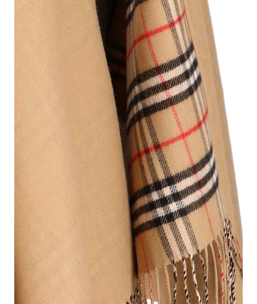 BURBERRY Бежевый шерстяной шарф, фото 3