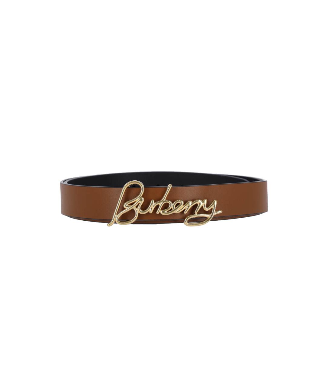 BURBERRY Черный кожаный ремень, фото 2
