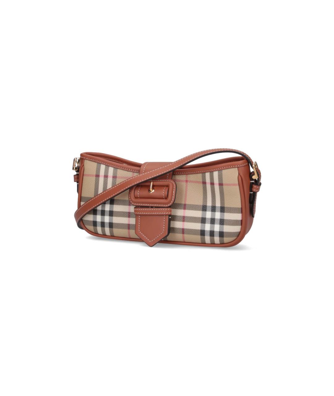BURBERRY Коричневая сумка через плечо из искусственной кожи, фото 2
