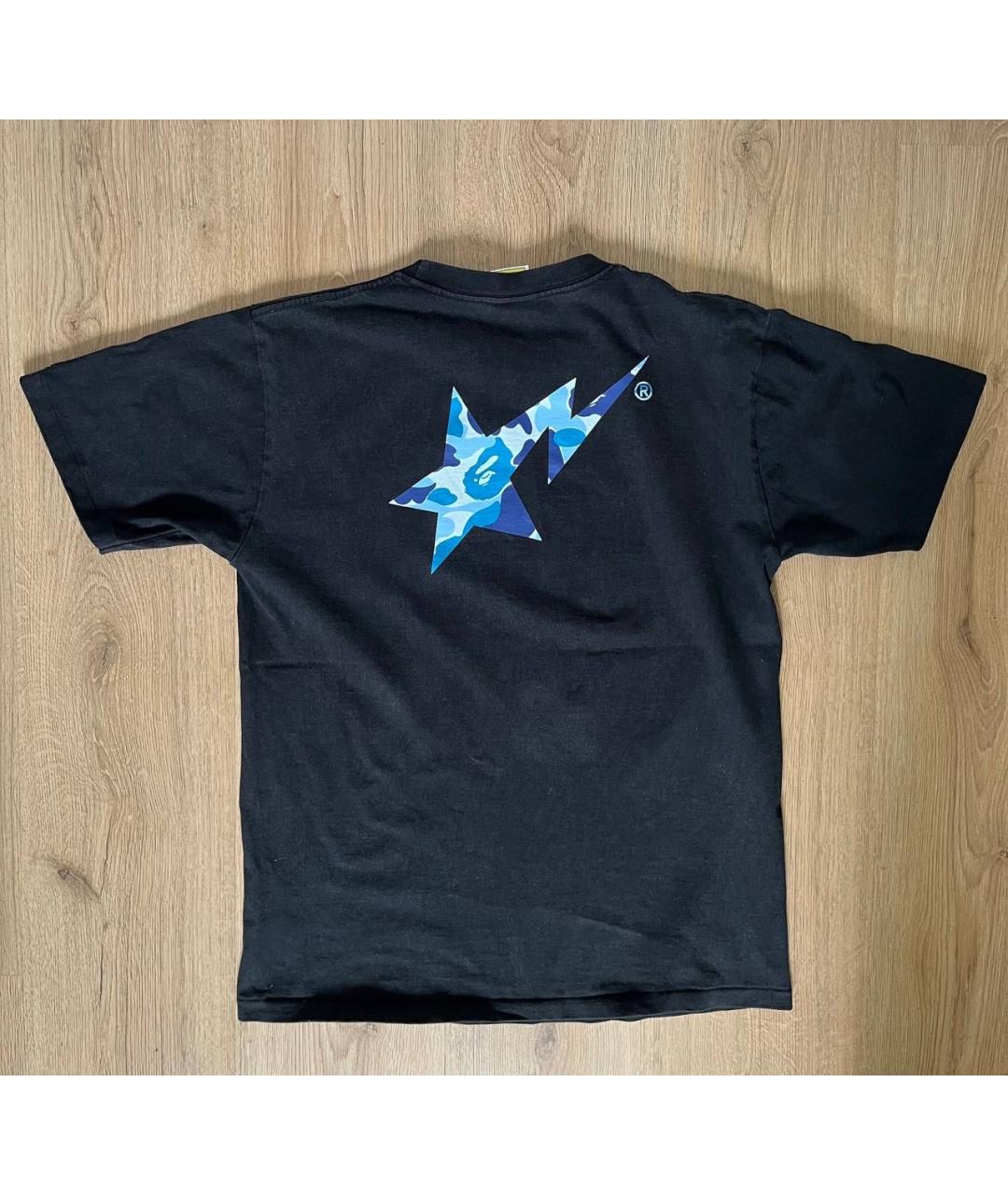 A BATHING APE Черная хлопковая футболка, фото 2