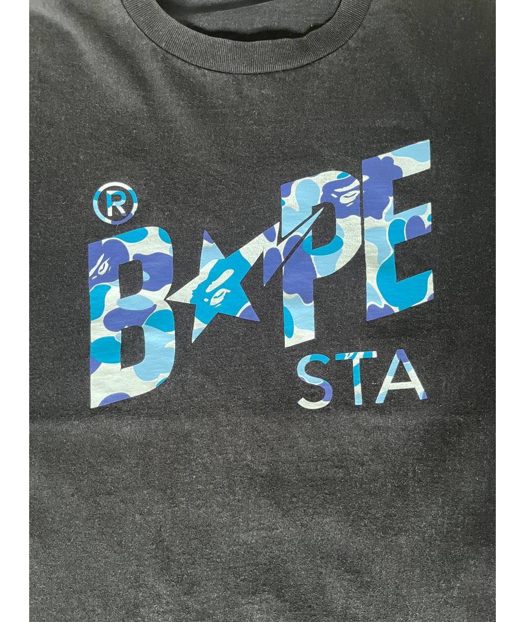 A BATHING APE Черная хлопковая футболка, фото 3