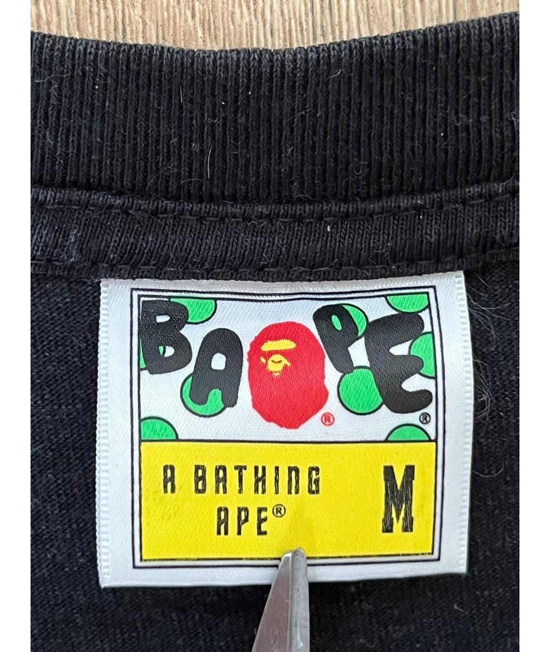 A BATHING APE Черная хлопковая футболка, фото 5